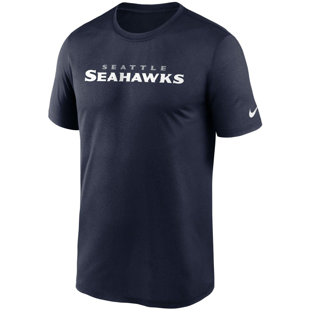 Seattle Seahawks Wordmark Legend Performance T-Shirt College Navy | Nike for Sale