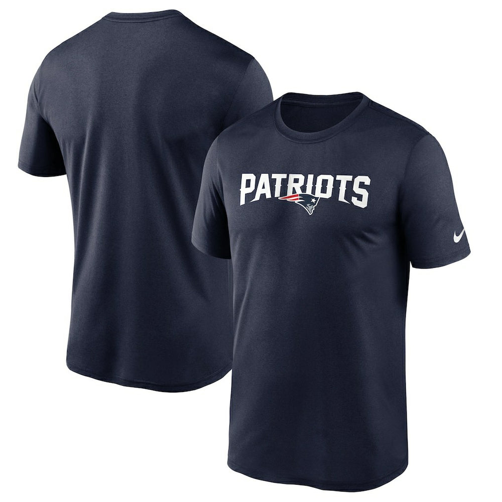New England Patriots Wordmark Legend Performance T-Shirt Navy | Nike for Sale
