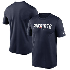 New England Patriots Wordmark Legend Performance T-Shirt Navy | Nike for Sale