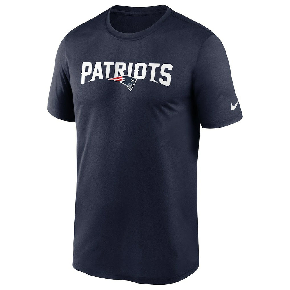 New England Patriots Wordmark Legend Performance T-Shirt Navy | Nike for Sale