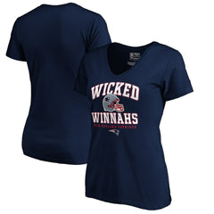 New England Patriots Women's Hometown Refresh V-Neck T-Shirt Navy | NFL