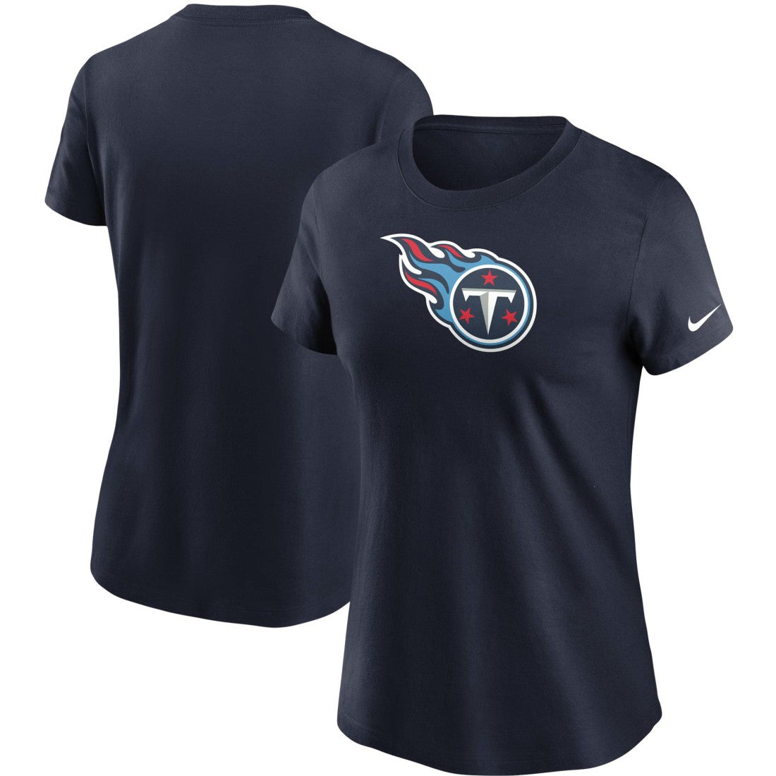 Tennessee Titans Women's Logo Essential T-Shirt Navy | Nike for Sale