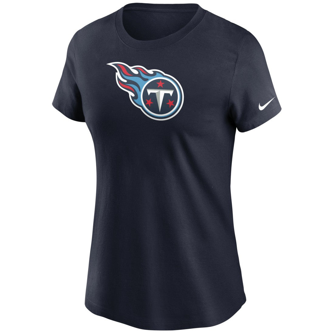 Tennessee Titans Women's Logo Essential T-Shirt Navy | Nike for Sale
