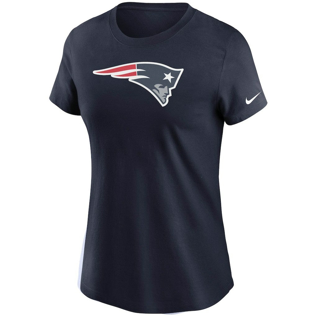 New England Patriots Women's Logo Essential T-Shirt Navy | Nike for Sale