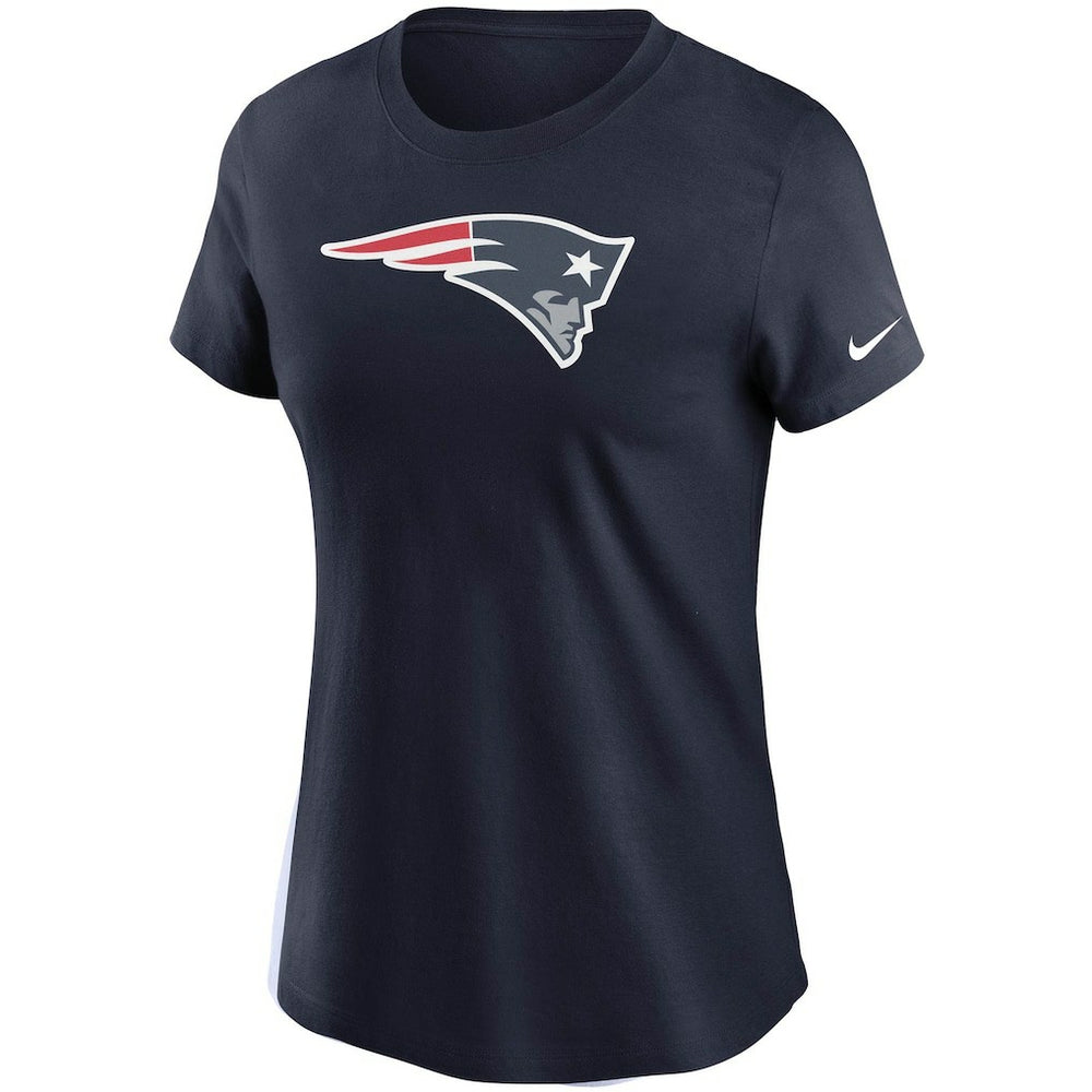 New England Patriots Women's Logo Essential T-Shirt Navy | Nike for Sale