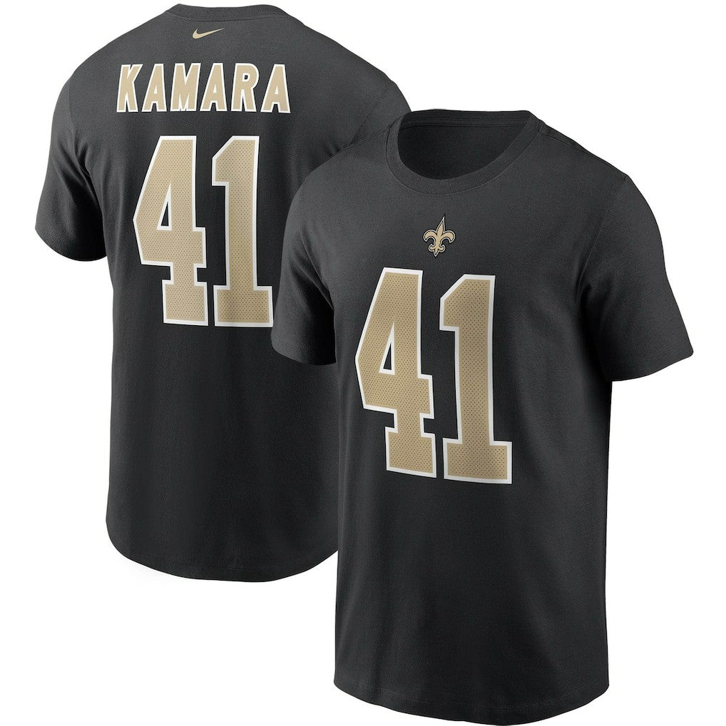 Alvin Kamara New Orleans Saints Name & Number T-Shirt Black | Nike for Sale