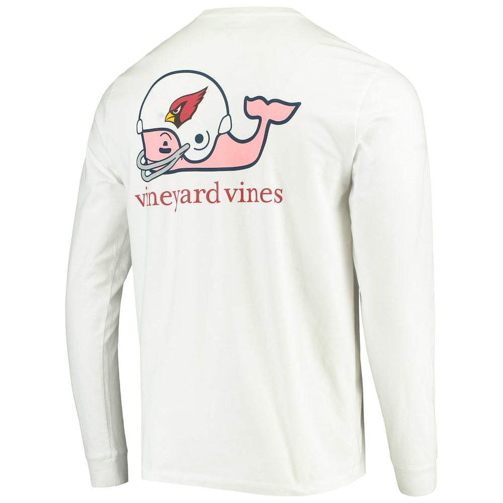 Arizona Cardinals Vineyard Vines Whale Helmet Long Sleeve T-Shirt White | NFL