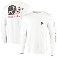 Atlanta Falcons Vineyard Vines Whale Helmet Long Sleeve T-Shirt White | NFL