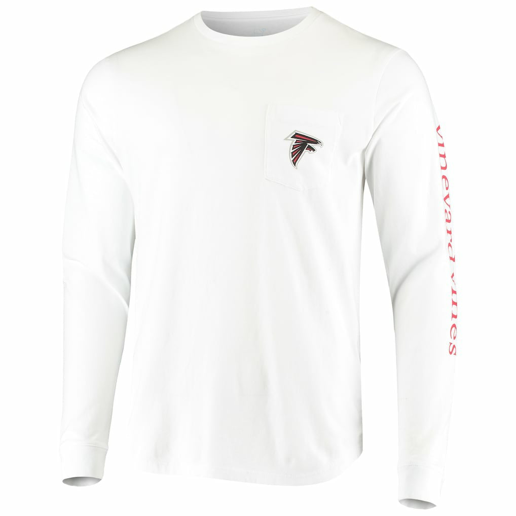 Atlanta Falcons Vineyard Vines Whale Helmet Long Sleeve T-Shirt White | NFL