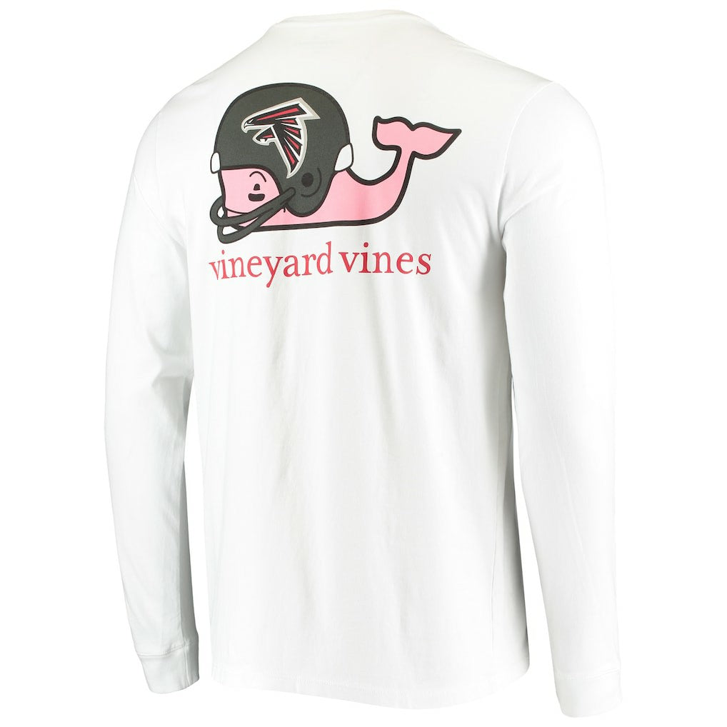 Atlanta Falcons Vineyard Vines Whale Helmet Long Sleeve T-Shirt White | NFL