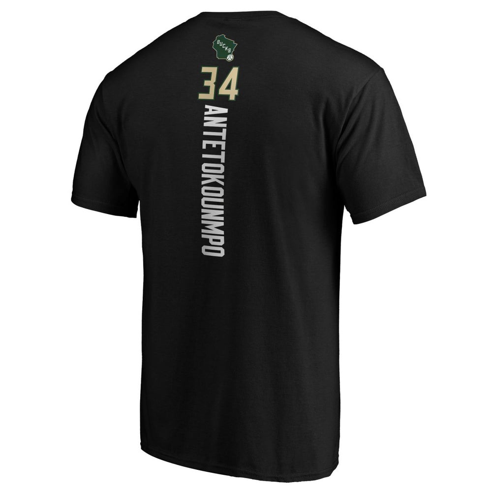 Giannis Antetokounmpo Milwaukee Bucks Team Playmaker Name & Number T-Shirt Black - NBA