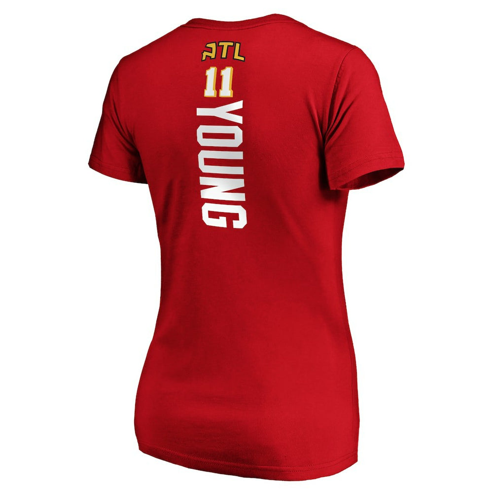 Trae Young Atlanta Hawks Women's Playmaker Name & Number V-Neck T-Shirt Red - NBA
