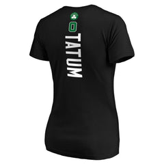 Jayson Tatum Boston Celtics Women's Playmaker Name & Number V-Neck T-Shirt Black - NBA