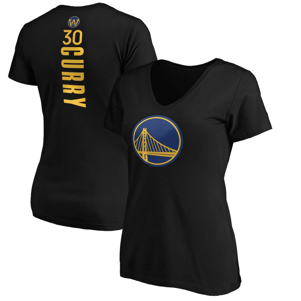 Stephen Curry Golden State Warriors Women's Playmaker Name & Number V-Neck T-Shirt Black - NBA
