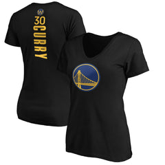 Stephen Curry Golden State Warriors Women's Playmaker Name & Number V-Neck T-Shirt Black - NBA
