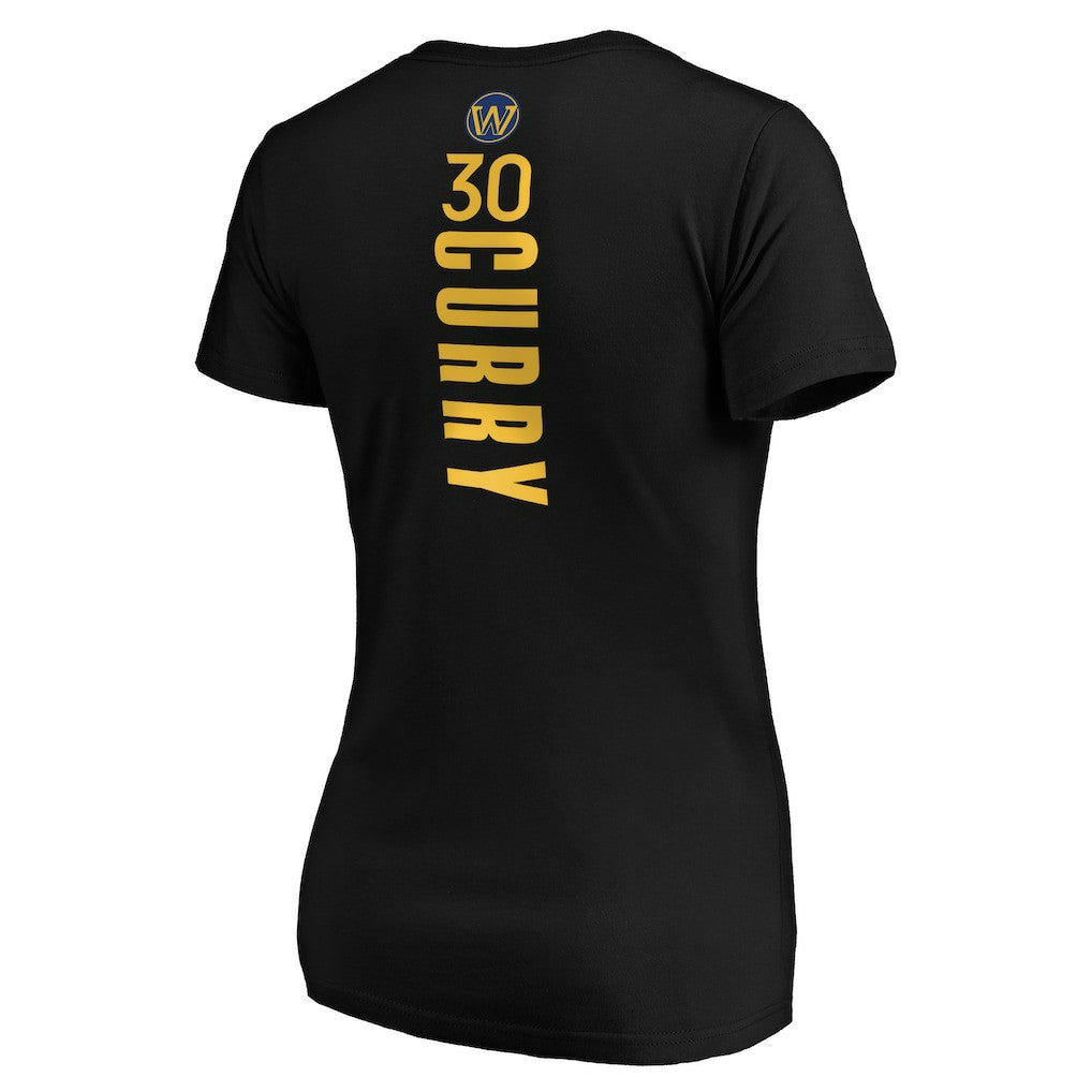 Stephen Curry Golden State Warriors Women's Playmaker Name & Number V-Neck T-Shirt Black - NBA