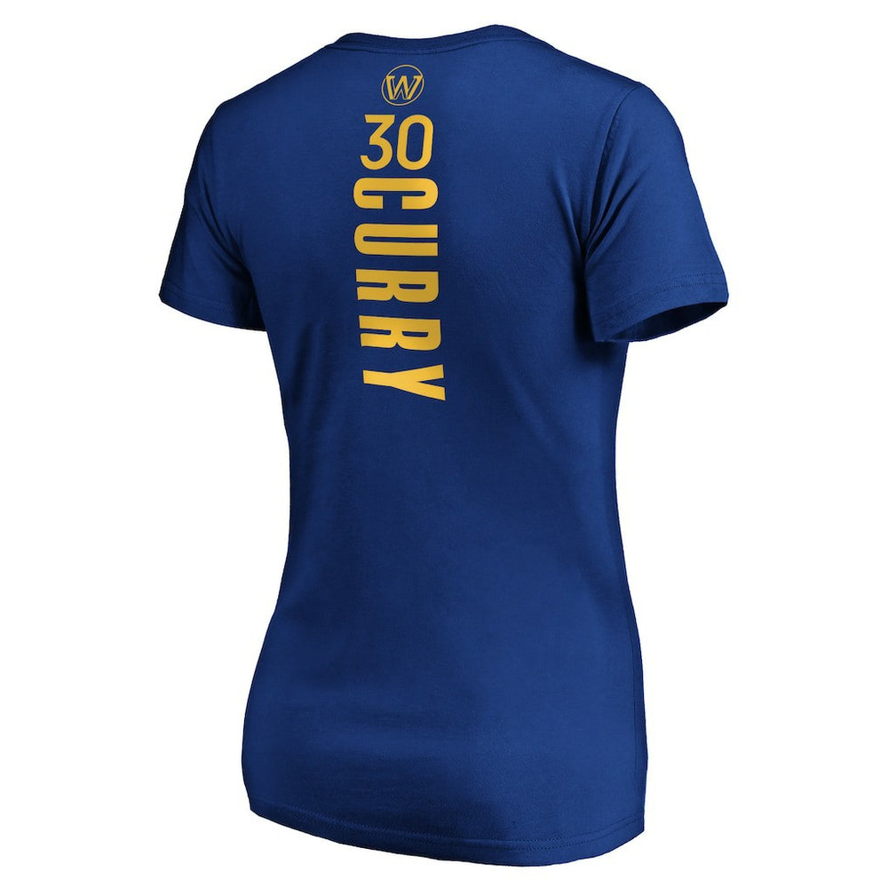 Stephen Curry Golden State Warriors Women's Playmaker Name & Number V-Neck T-Shirt Royal - NBA