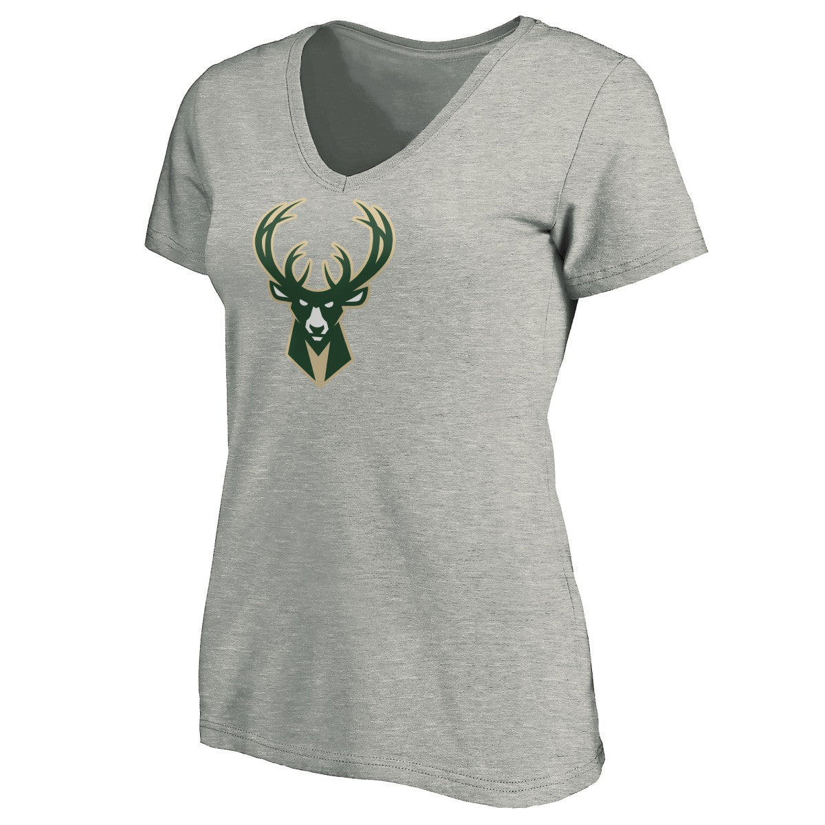 Giannis Antetokounmpo Milwaukee Bucks Women's Playmaker Name & Number V-Neck T-Shirt Heathered Gray - NBA