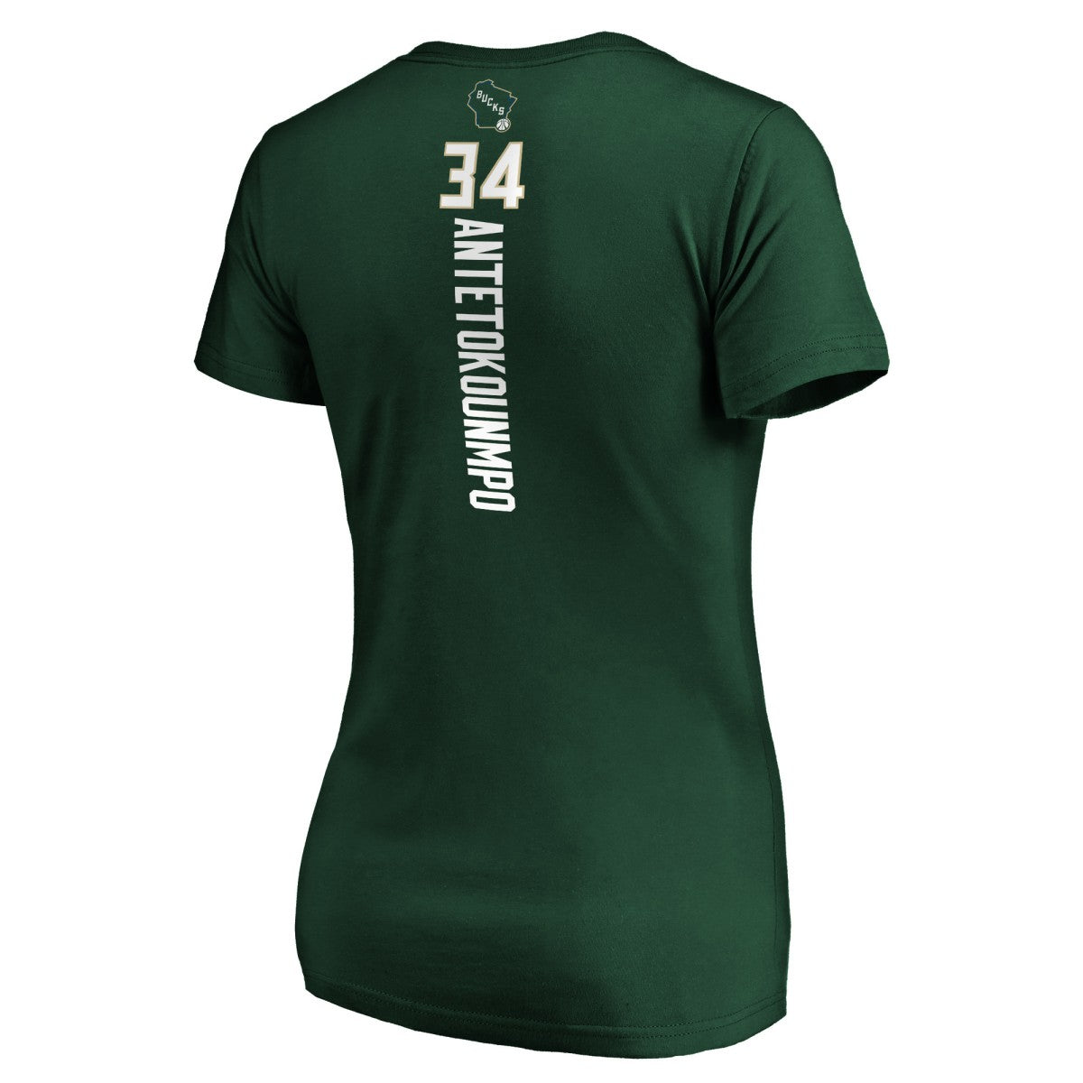 Giannis Antetokounmpo Milwaukee Bucks Women's Playmaker Name & Number V-Neck T-Shirt Green - NBA