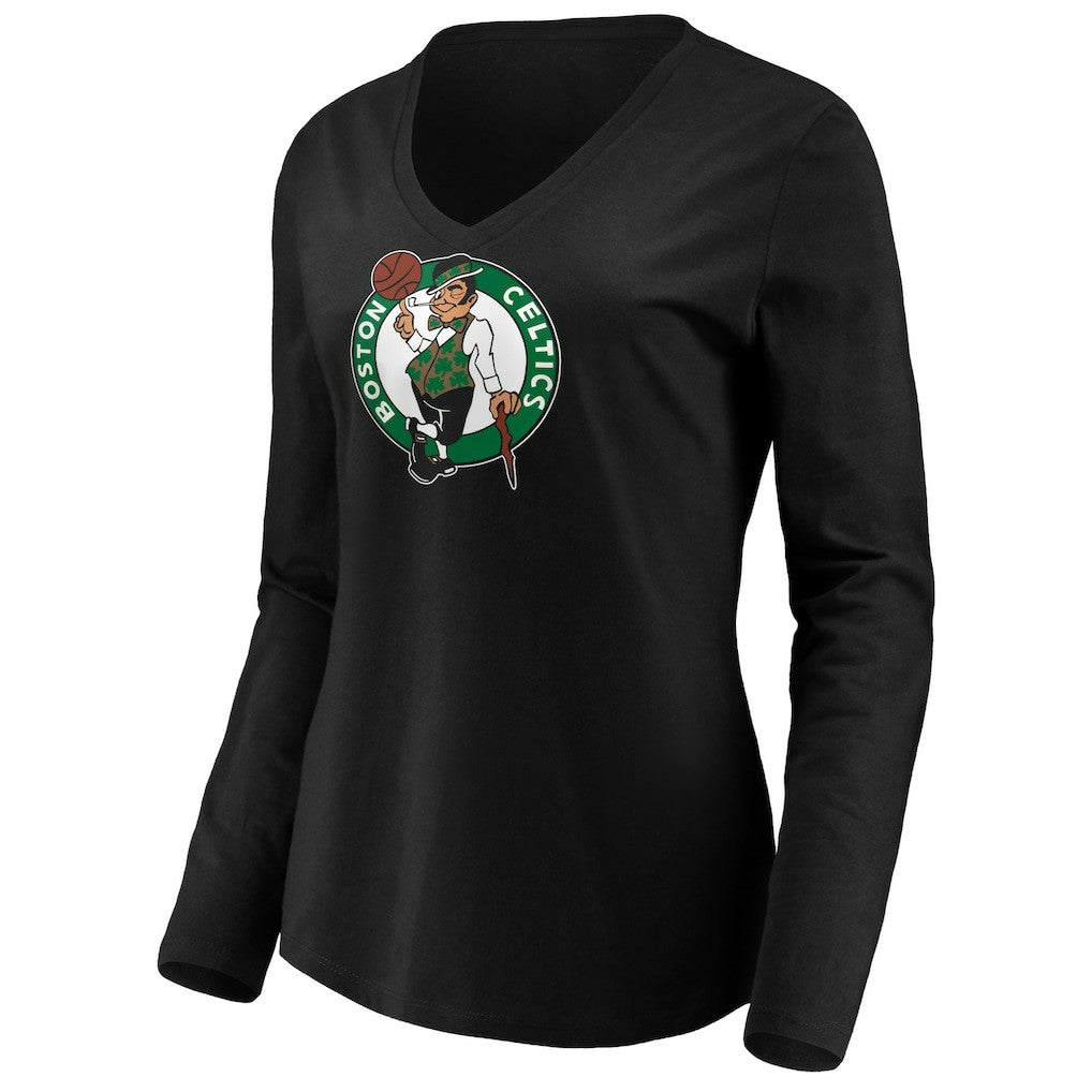 Jayson Tatum Boston Celtics Women's Playmaker Name & Number Long Sleeve V-Neck T-Shirt Black - NBA