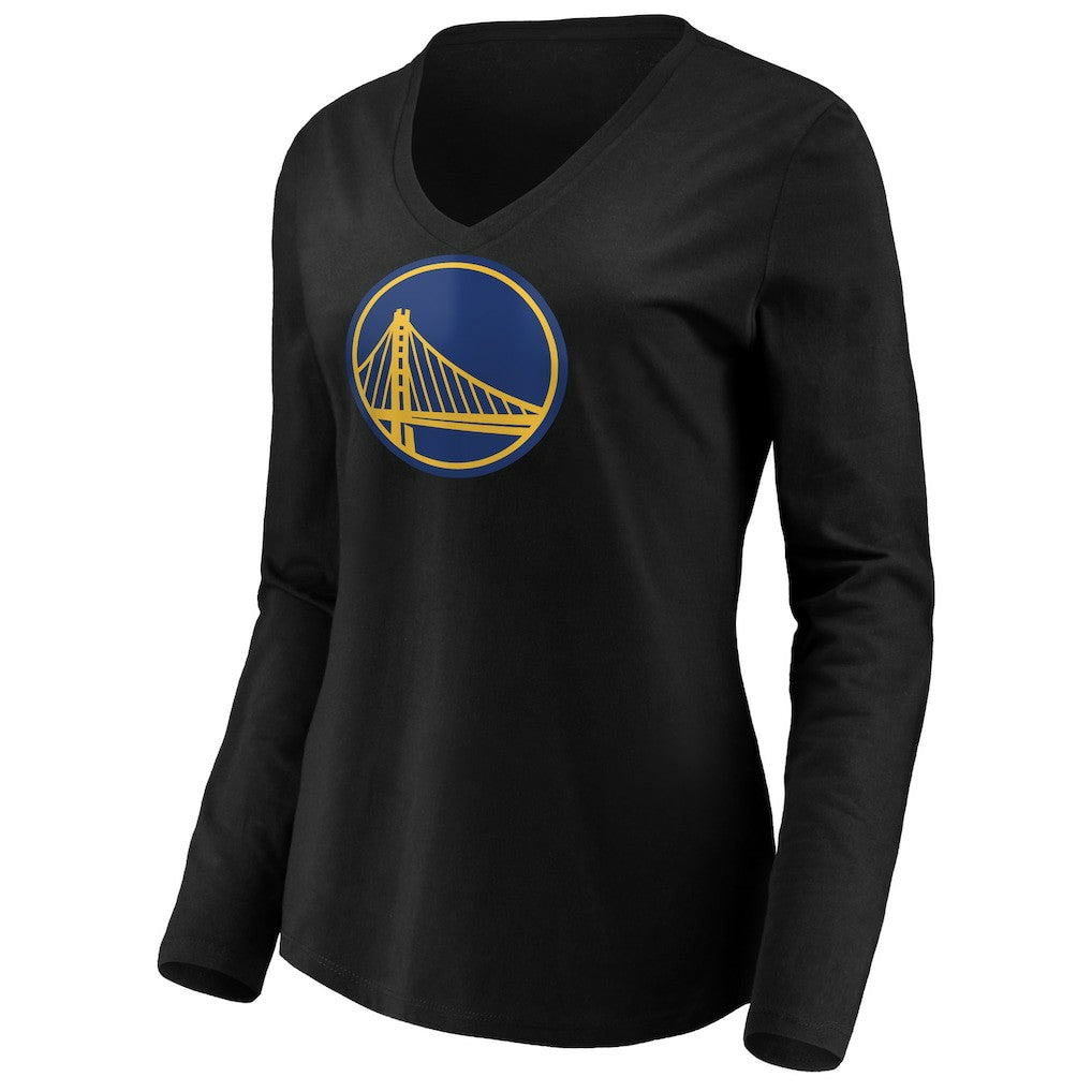 Stephen Curry Golden State Warriors Women's Playmaker Name & Number Long Sleeve V-Neck T-Shirt Black - NBA
