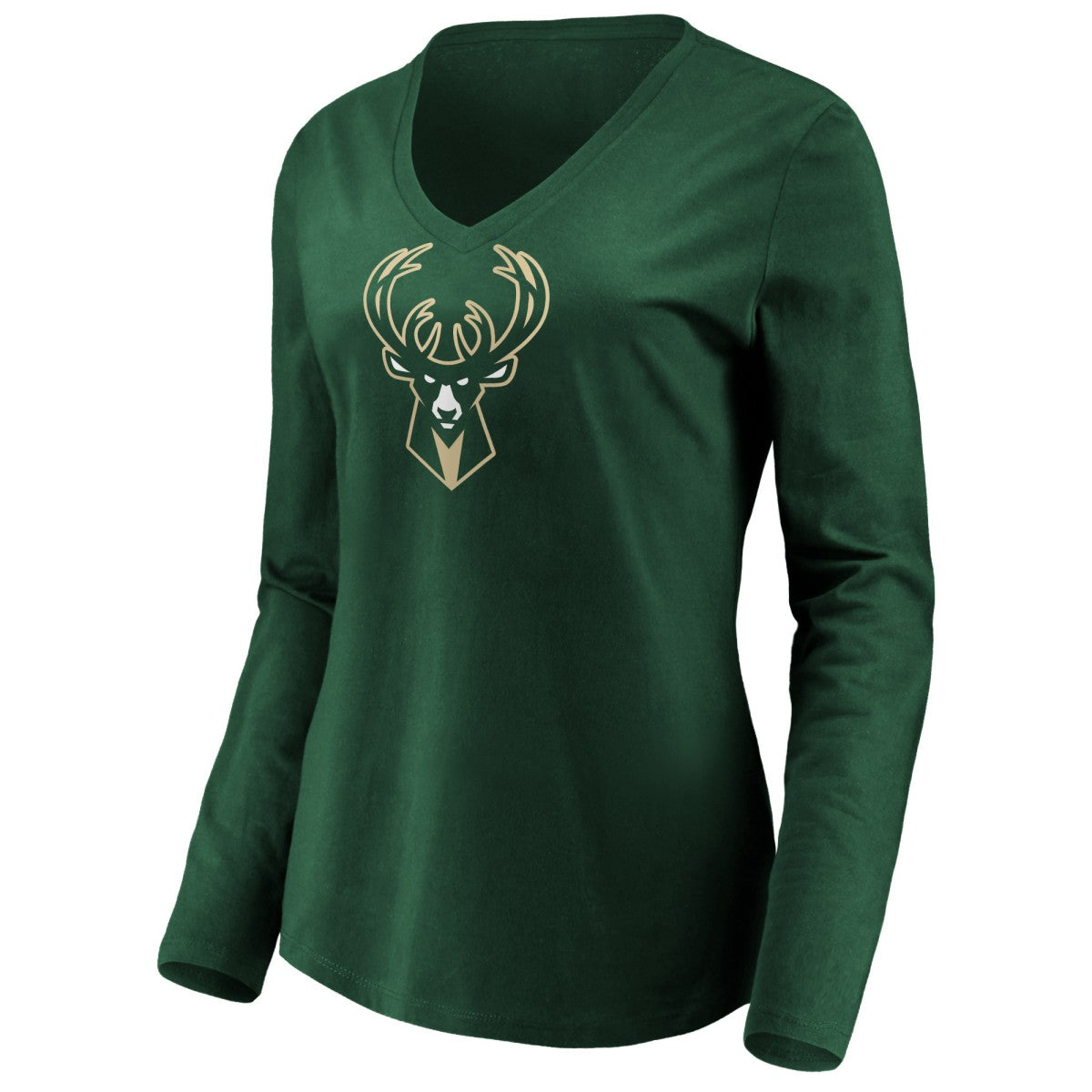 Giannis Antetokounmpo Milwaukee Bucks Women's Playmaker Name & Number Long Sleeve V-Neck T-Shirt Green - NBA