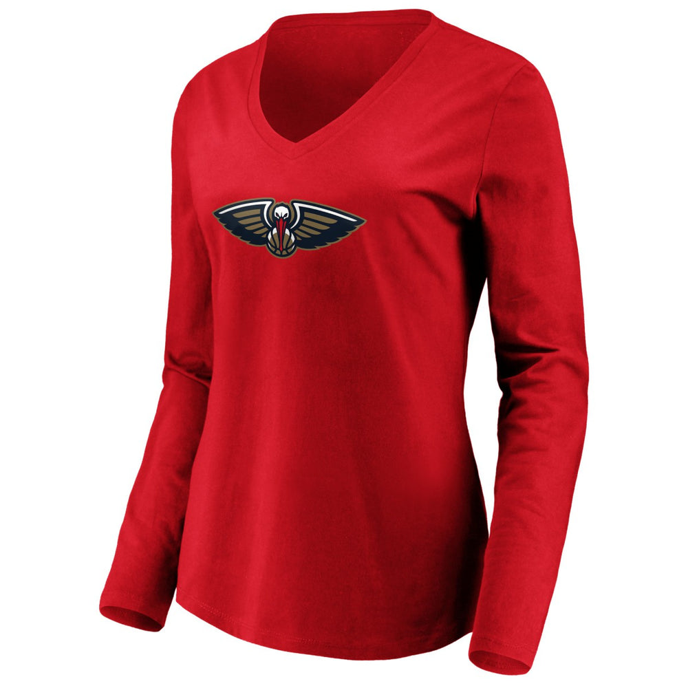 Zion Williamson New Orleans Pelicans Women's Playmaker Name & Number Long Sleeve V-Neck T-Shirt Red - NBA