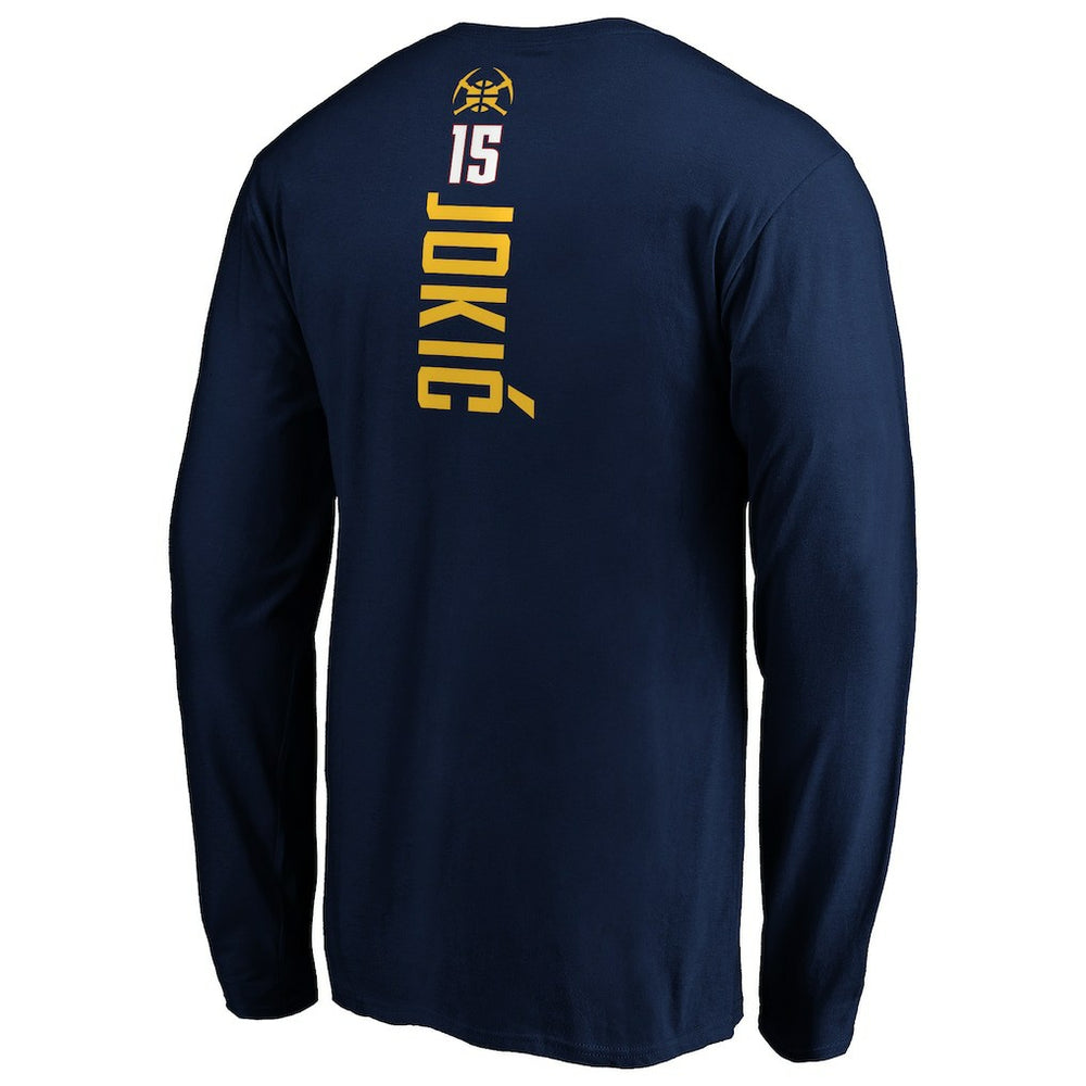Nikola Jokic Denver Nuggets Playmaker Name & Number Long Sleeve T-Shirt Navy - NBA