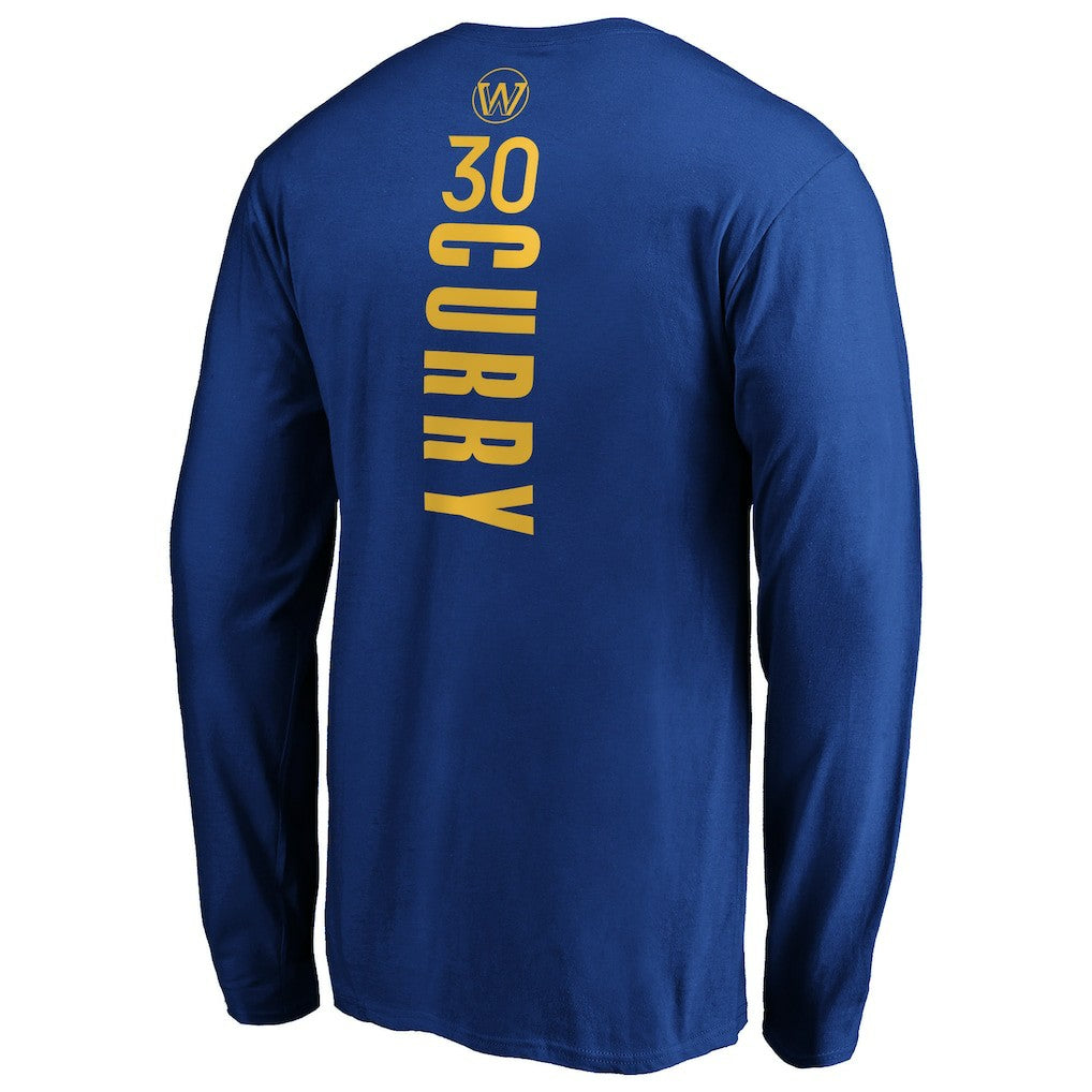 Stephen Curry Golden State Warriors Playmaker Name & Number Long Sleeve T-Shirt Royal - NBA