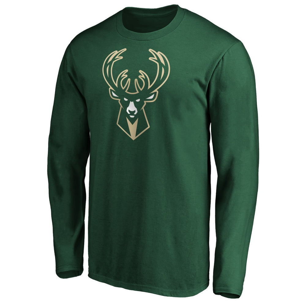 Giannis Antetokounmpo Milwaukee Bucks Playmaker Name & Number Long Sleeve T-Shirt Hunter Green - NBA