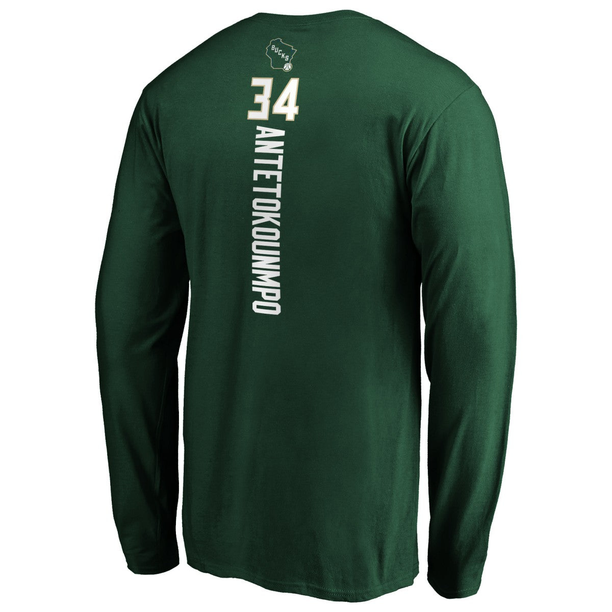 Giannis Antetokounmpo Milwaukee Bucks Playmaker Name & Number Long Sleeve T-Shirt Hunter Green - NBA