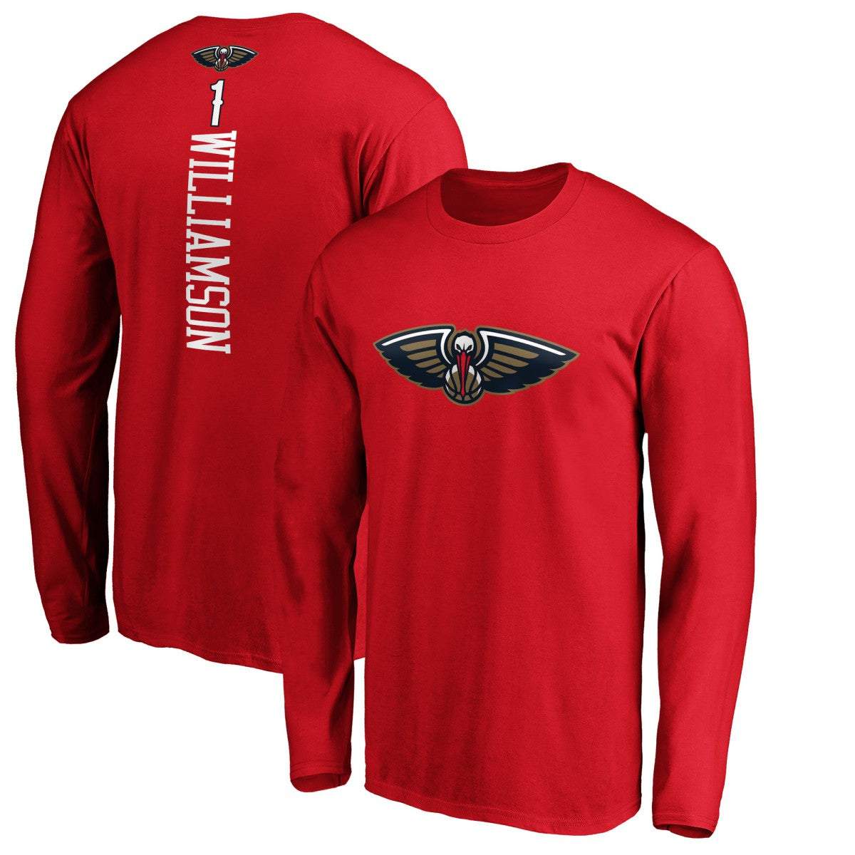 Zion Williamson New Orleans Pelicans Playmaker Name & Number Long Sleeve T-Shirt Red - NBA