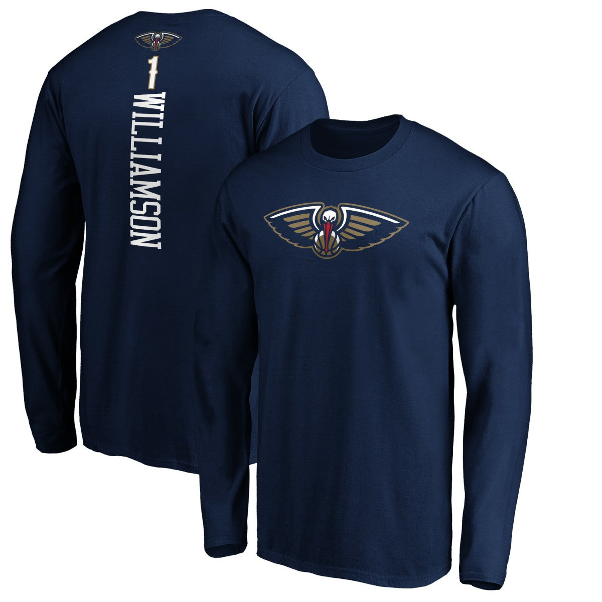 Zion Williamson New Orleans Pelicans Playmaker Name & Number Long Sleeve T-Shirt Navy - NBA