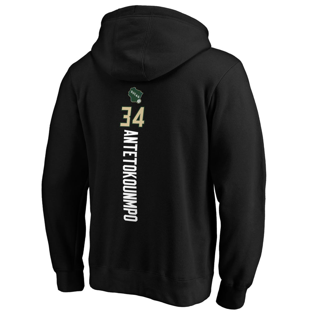 Giannis Antetokounmpo Milwaukee Bucks Playmaker Name & Number Pullover Hoodie Black - NBA