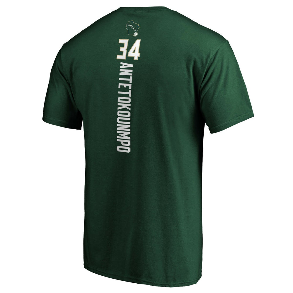 Giannis Antetokounmpo Milwaukee Bucks Playmaker Name & Number T-Shirt Hunter Green - NBA