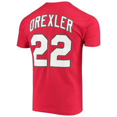 Clyde Drexler Portland Trail Blazers Hardwood Classics Player Name & Number T-Shirt Red - NBA