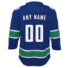 Vancouver Canucks Youth Replica Custom Jersey - Blue - NHL