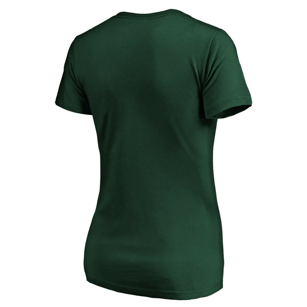 Milwaukee Bucks Women's Primary Logo Team V-Neck T-Shirt Hunter Green - NBA