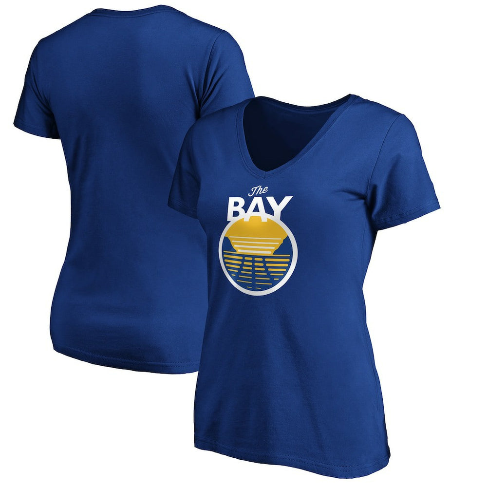 Golden State Warriors Women's The Bay Statement Edition V-Neck T-Shirt Royal - NBA