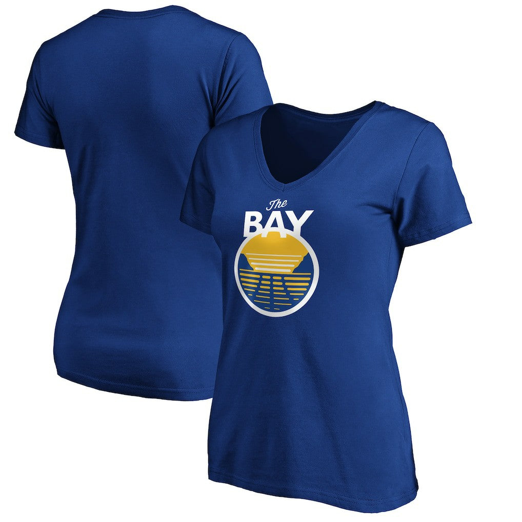 Golden State Warriors Women's The Bay Statement Edition V-Neck T-Shirt Royal - NBA