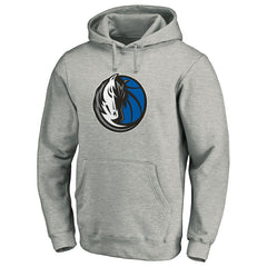 Dallas Mavericks Team Primary Logo Fitted Pullover Hoodie Heather Gray - NBA