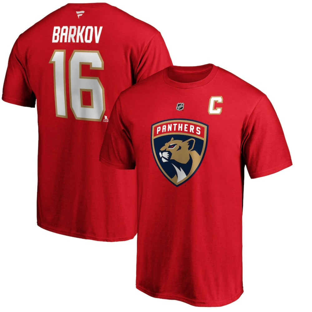 Aleksander Barkov Florida Panthers Fanatics Authentic Stack Player Name & Number T-Shirt - Red - NHL