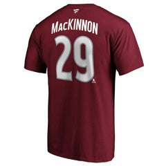 Nathan MacKinnon Colorado Avalanche Fanatics Authentic Stack Player Name & Number T-Shirt - Burgundy - NHL