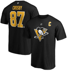 Sidney Crosby Pittsburgh Penguins Fanatics Authentic Stack Player Name & Number T-Shirt - Black - NHL