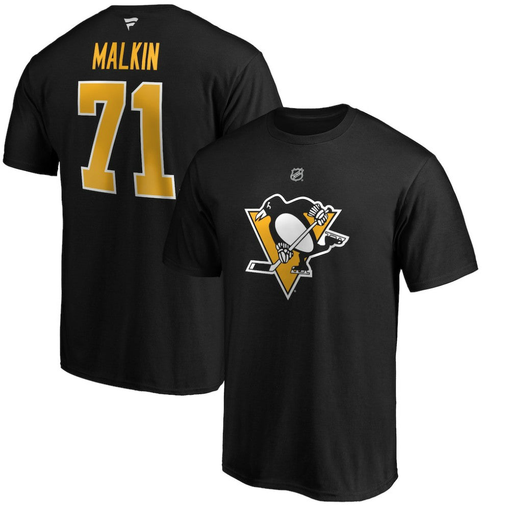 Evgeni Malkin Pittsburgh Penguins Fanatics Authentic Stack Player Name & Number T-Shirt - Black - NHL
