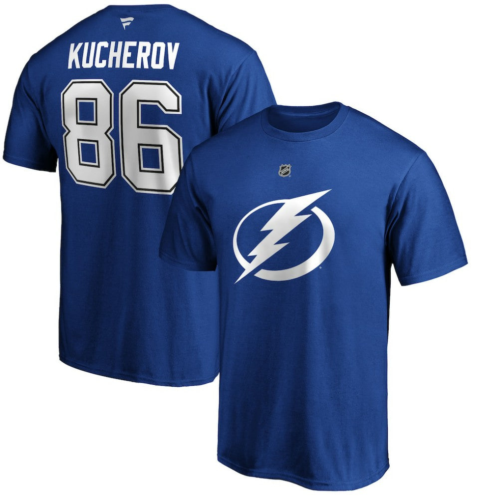 Nikita Kucherov Tampa Bay Lightning Fanatics Authentic Stack Player Name & Number T-Shirt - Blue - NHL