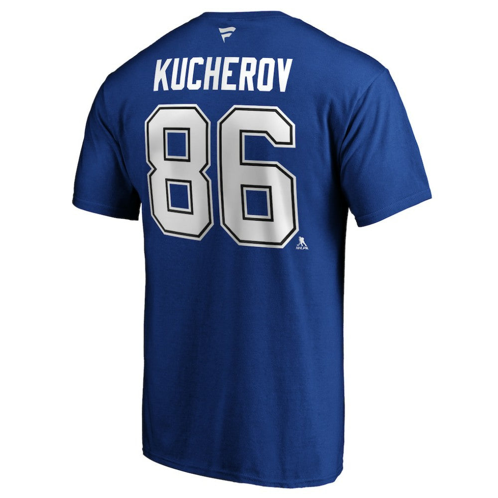 Nikita Kucherov Tampa Bay Lightning Fanatics Authentic Stack Player Name & Number T-Shirt - Blue - NHL