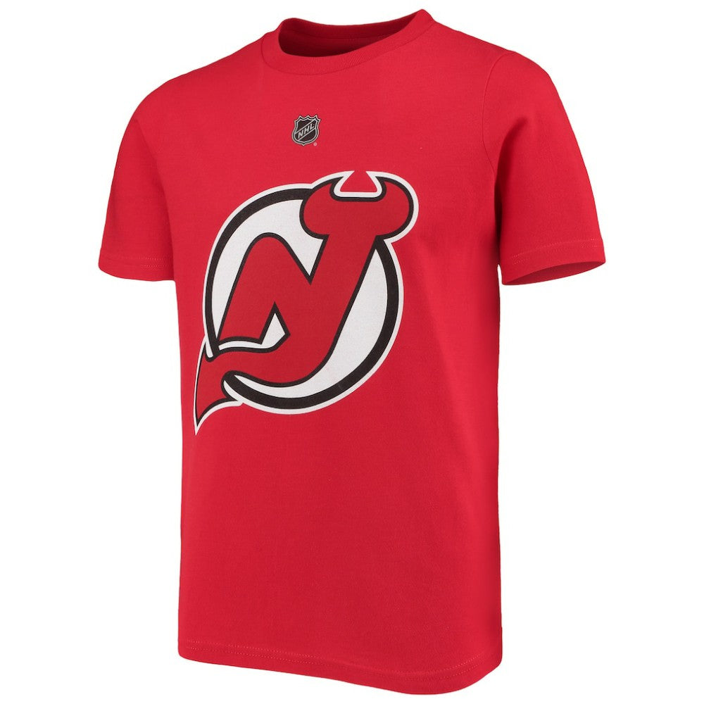 Jack Hughes New Jersey Devils Youth Player Name & Number T-Shirt - Red - NHL