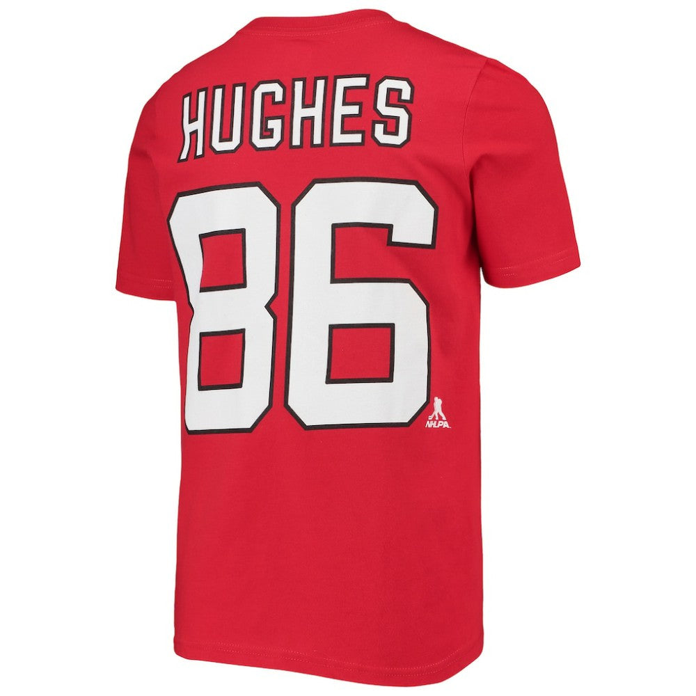 Jack Hughes New Jersey Devils Youth Player Name & Number T-Shirt - Red - NHL