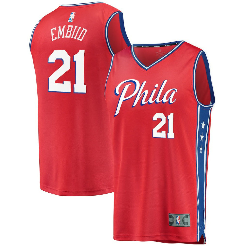 Joel Embiid Philadelphia 76ers Youth 2019/20 Fast Break Replica Player Team Jersey Statement Edition Red - NBA